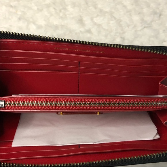 F58183 Coach 1941 Rare Zip Around Accordion Leather Wallet Sequins Z41 Coupe Car - Picture 13 of 15